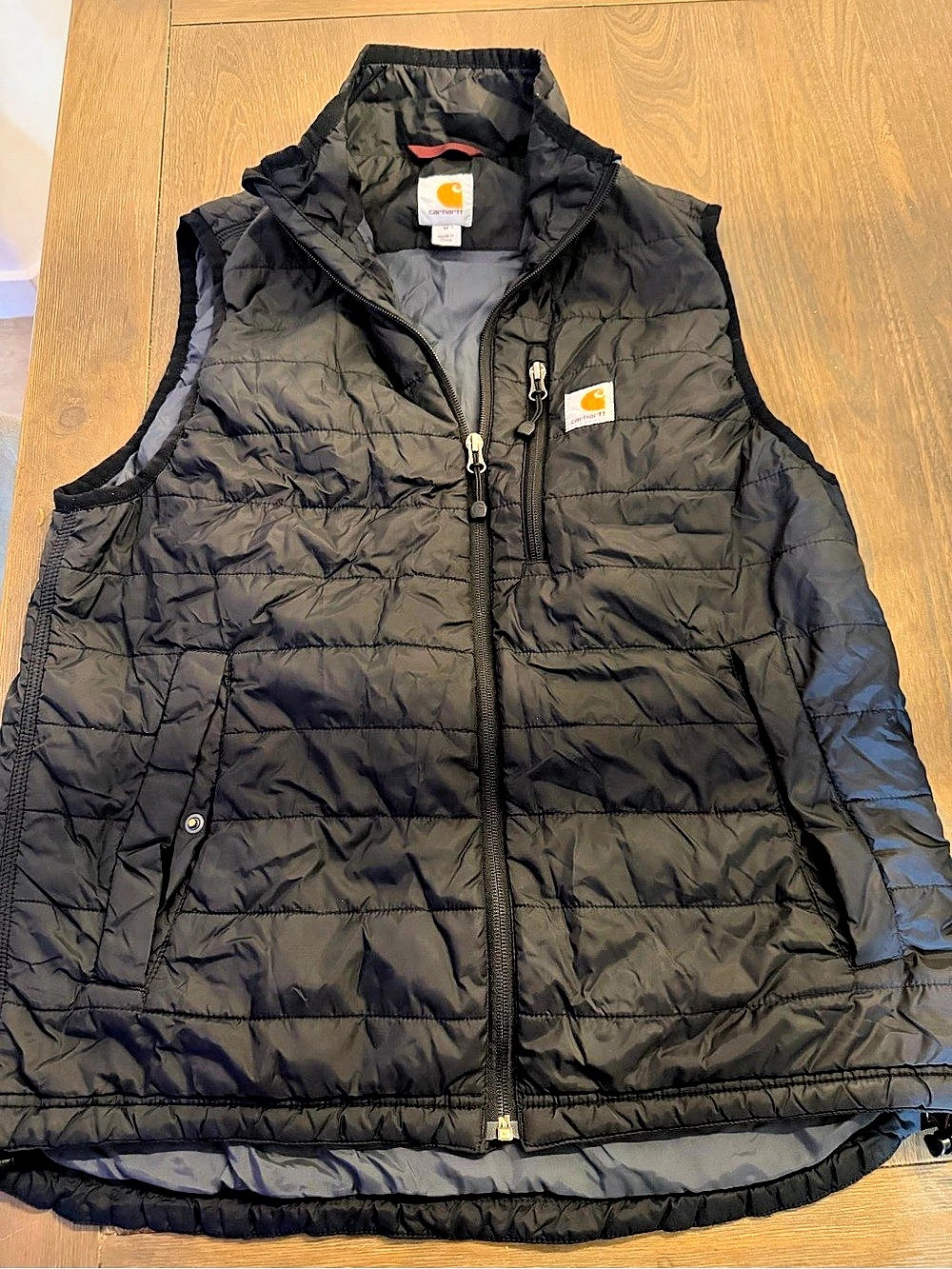 Carhartt Men’s Black Quilted Puffer Vest Insulated Full Zip Size M